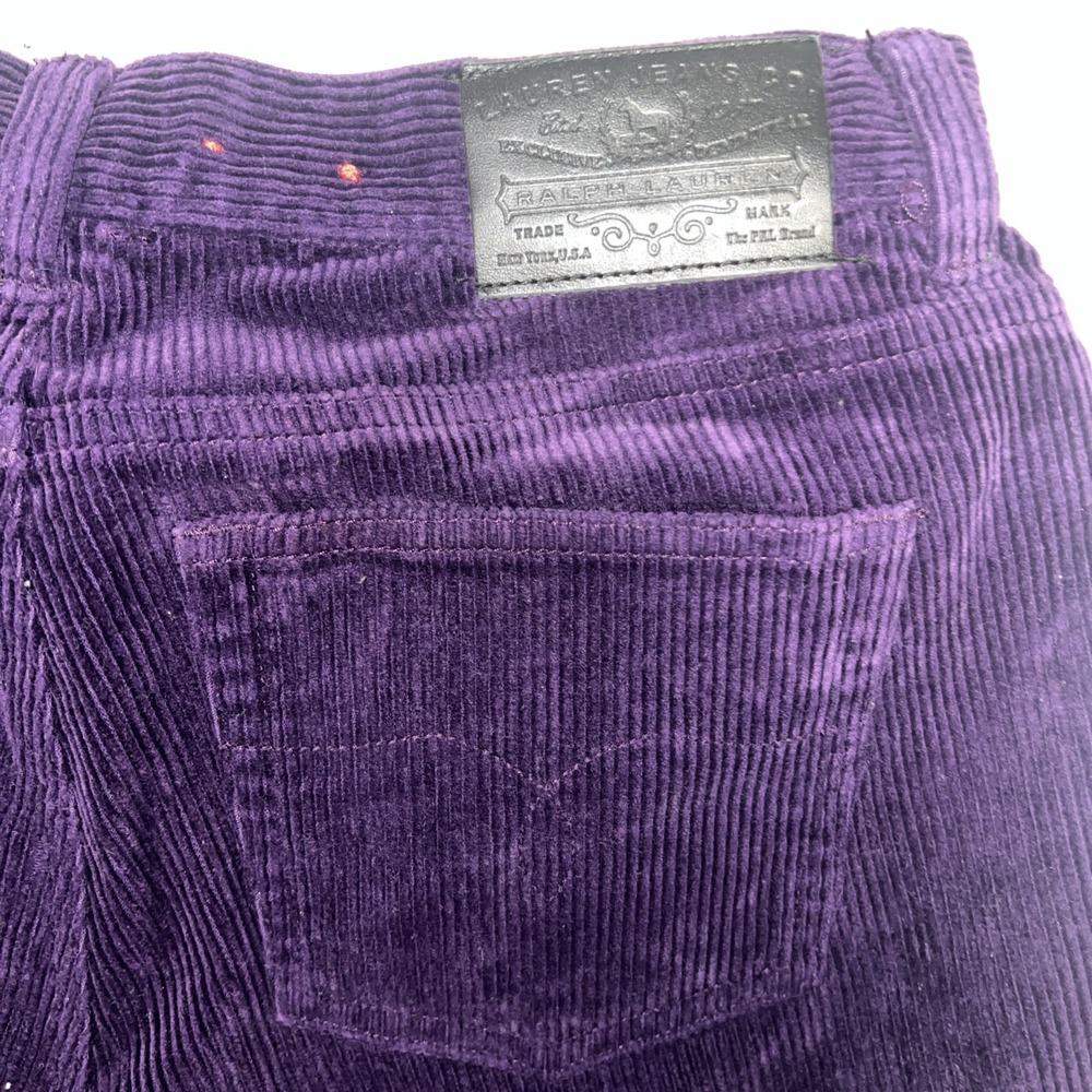 VTG Lauren Jeans Co. Pants Womens Sz 6 (29 x 31) Purple Corduroy Cords Flare Y2K - Picture 3 of 10